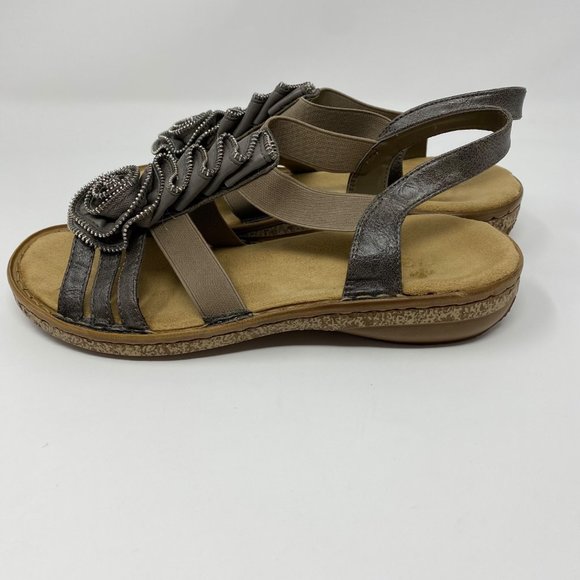 Rieker Gray Zipper Sandals Size 38 - Picture 7 of 11